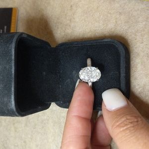 8 ct Oval Moissanite Engagement Ring
